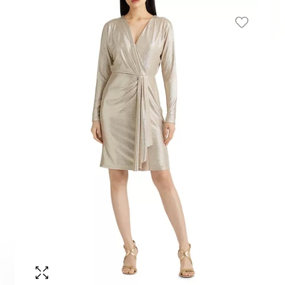 Lauren Ralph Lauren Faux Wrap Cocktail Dress - Picture 1 of 13